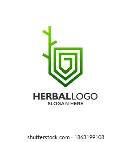 shield and tree for environment logo design	