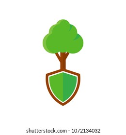 Shield Tree Logo Icon Design