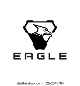 Military Eagle Falcon Logo Badge Shield Stock Vector (Royalty Free ...