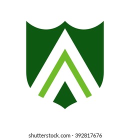 shield and triangle logo vector.