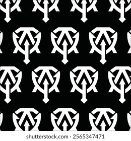 A Shield Trident pattern background illustration vector design template