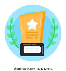 Shield trophy flat rounded icon is easy to use and download 