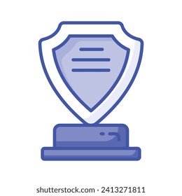 Shield trophy icon, ready to use vector, isolated on white background