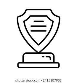 Shield trophy icon, ready to use vector, isolated on white background