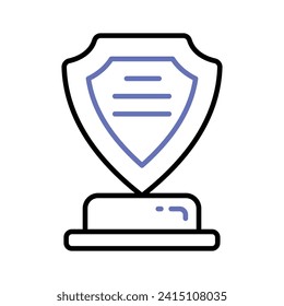 Icono de trofeo Escudo, listo para usar vector, aislado en fondo blanco