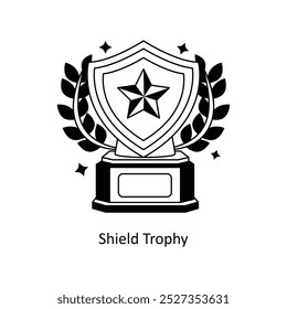 Ilustração de estilo dos conceitos do Shield Trophy. Arquivo EPS 10