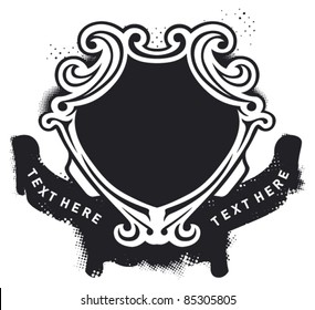 shield with two grunge banners