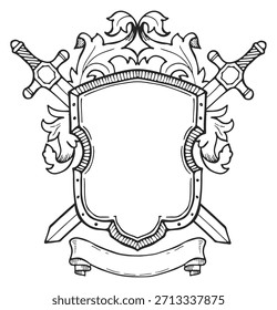 Un escudo con dos espadas