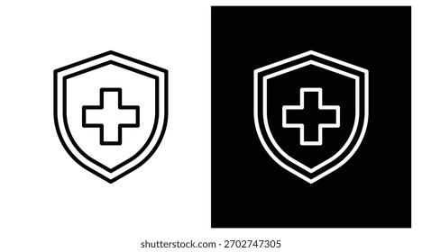 Versión de escudo de dos tonos en fondo blanco y negro