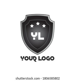 Shield type logo for security or institute and any company can be used . It can be used as badge Black and white logo.