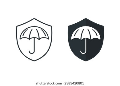 Shield umbrella symbol. Illustration vector