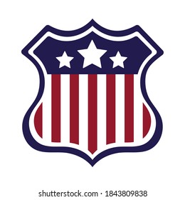 shield with united states of america flag vector illustration design