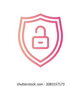 shield unlock glyph icon white background