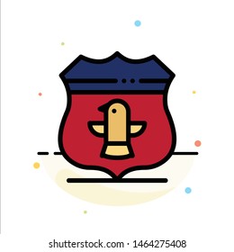 Shield, Usa, American, Security Abstract Flat Color Icon Template. Vector Icon Template background