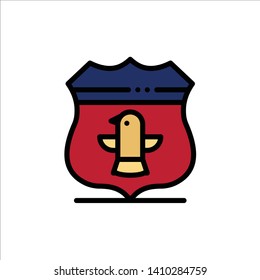 Shield, Usa, American, Security  Flat Color Icon. Vector icon banner Template
