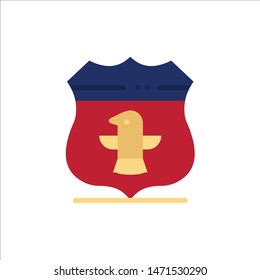 Shield, Usa, American, Security  Flat Color Icon. Vector icon banner Template