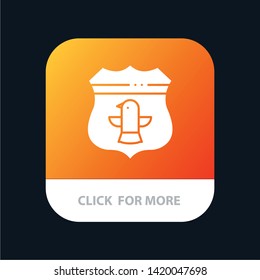 Shield, Usa, American, Security Mobile App Button. Android and IOS Glyph Version