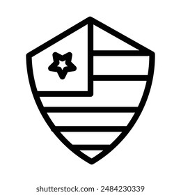 Shield USA flag icon design in filled and outlined style