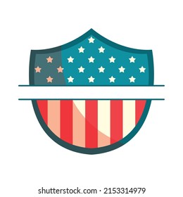 blindaje con icono de bandera de EE.UU. aislado