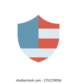 Shield USA flag icon. Simple color vector elements of America icons for ui and ux, website or mobile application