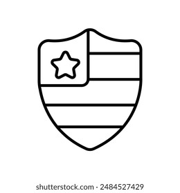 Icono de la bandera de EE.UU. escudo, adecuado para el patriotismo y gráficos de seguridad