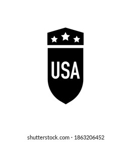 Shield USA icon on white background, logo design