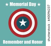 Shield with USA Memorial Day icon. Protect privacy Illustration, badge icon