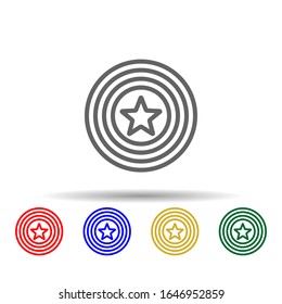 Blindaje, usa un icono de estilo multicolor. Línea delgada simple, contorno vectorial del cuarto de los iconos de julio para ui y ux, sitio web o aplicación móvil