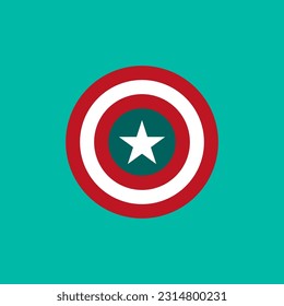 Shield with USA Veterans Day icon. Protect privacy badge icon. Vector illustration. Stock image.