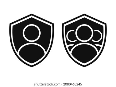 Shield user people icon. Illustration vector