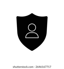 Shield with User Silhouette Icon for Personal Security