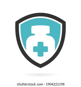 shield vaccine health logo template
