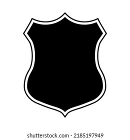 Shield vector black color isolated on white background
