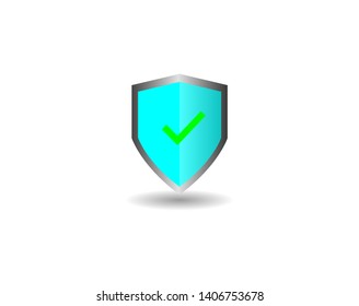 Shield vector with checkmark icon illustration design template 