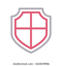 shield vector colour line icon 