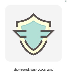 Shield vector design. That simple shape of icon, sign or symbol. Concept for safety,  protect and secure. Also for defense, safe and guard. 48x48 pixel perfect and editable line stroke.
