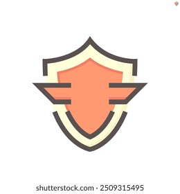 Shield vector design. That simple shape of icon, sign or symbol. Concept for safety, protect and secure. Also for defense, safe and guard. 48x48 pixel perfect and editable line stroke.	
