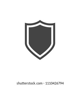 Shield vector flat icon, silhouette. Guard logo.