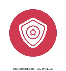Shield vector glyph circle Design icon. Awards Symbol on White background EPS 10 File