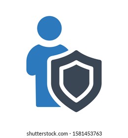 shield vector glyph color icon  