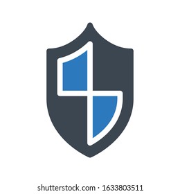 shield vector glyph color icon 