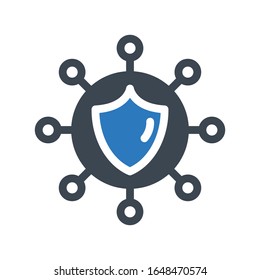shield vector glyph color icon 