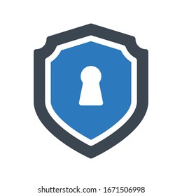 shield vector glyph color icon 