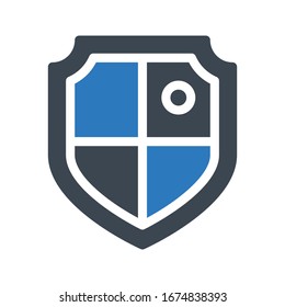 icono de color de glifo vectorial de escudo 