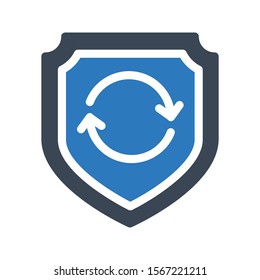 shield vector glyph colour icon 