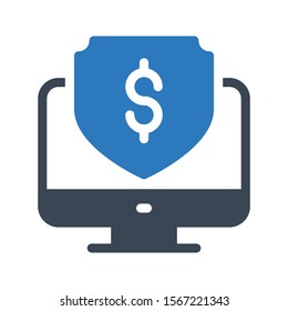 shield vector glyph colour icon 