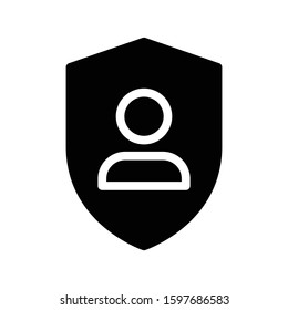 shield vector glyph flat icon 