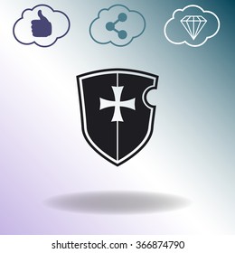 Shield vector icon.