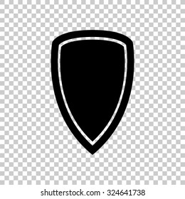 shield vector icon - black illustration