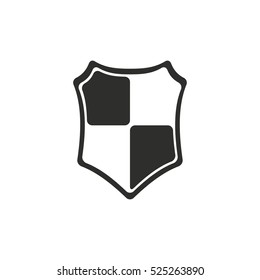 Shield vector icon. Black illustration isolated on white background for graphic and web design.